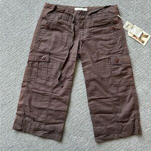 NWT Roxy Brown Long Bermuda Cargo Shorts Capris
